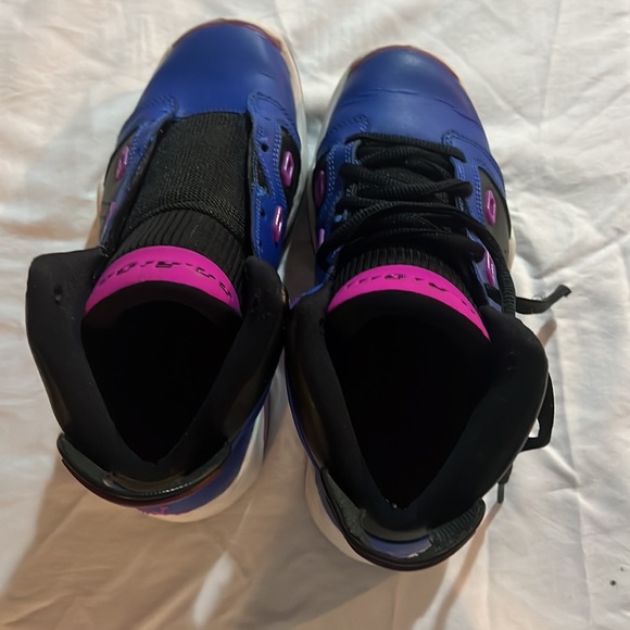 Jordan's, "hyper royal hyper violet" boys size 5y purple, blue and black. - Picture 3 of 6